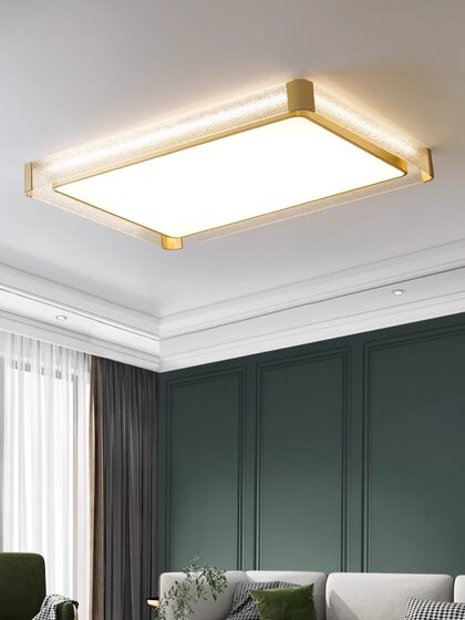 All-Copper Light Luxury Ceiling Light, Led Crystal Living Room Lamp, Modern Minimalist Bedroom Nordic Lighting, Direct Sales from Zhongshan Manufacturer