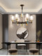New Chinese-Style Chandelier for Living Room and Dining Room, Zen-Inspired Chinese Style, Modern Light Luxury, High-End New Model, All-Copper Lighting for High-End Villas