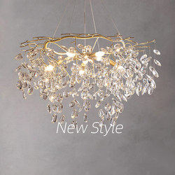 French Crystal Chandelier, Light Luxury Living Room Lamp, Post-Modern Atmospheric Dining Room, Bedroom, All-Copper Lamps, Zhongshan Factory Direct Sales