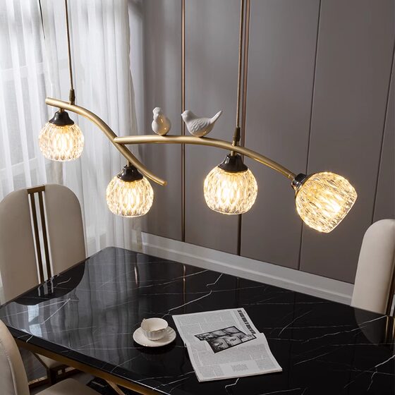 Nordic All-Copper Restaurant Chandelier Living Room Bar Post-Modern Light Luxury Lighting Designer Lamps Zhongshan Factory Direct Sales