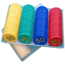 2019 set 160 piece double-sided bronzing digital mahjong poker game token plastic blank chip coin