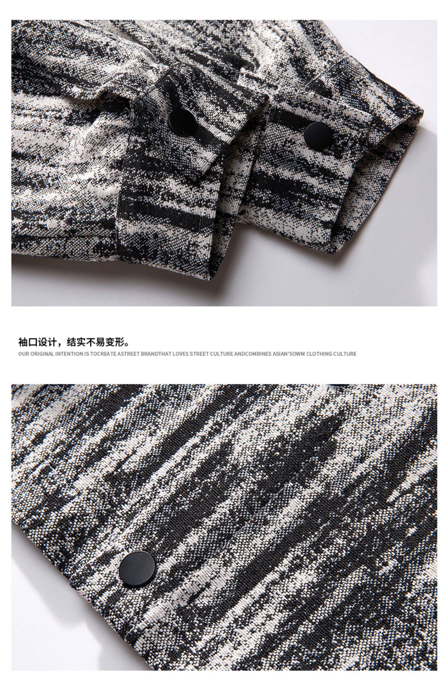 Джинсовая рубашка 牛仔衬衫男春秋季2025新款小香风上衣服潮牌青少年高级感夹克外套