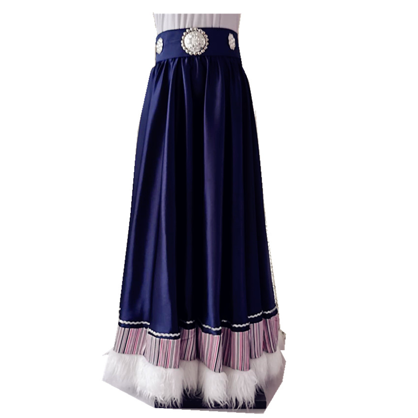 Tibetan dance practice skirt Tibetan clothing skirt ethnic style square dance performance clothing female practice training skirt