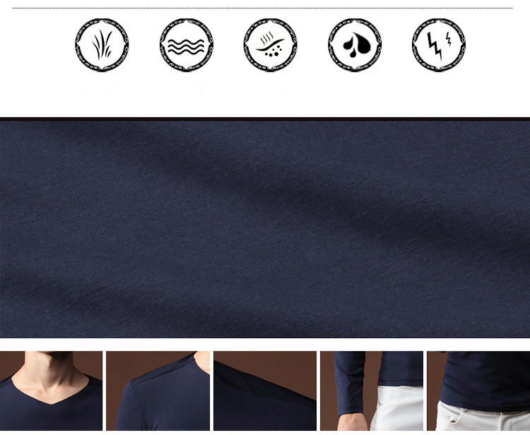 Modal v-cổ ấm áp đồ lót nam siêu mỏng set cơ sở áo len cotton Qiuyi quần mùa thu đáy quần lót thời trang mặc nhà