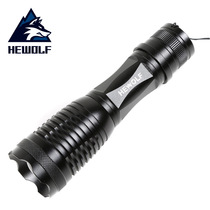 Male wolf outdoor LED flashlight Outdoor cycling camping equipment charging waterproof fusion focus long shooter electric