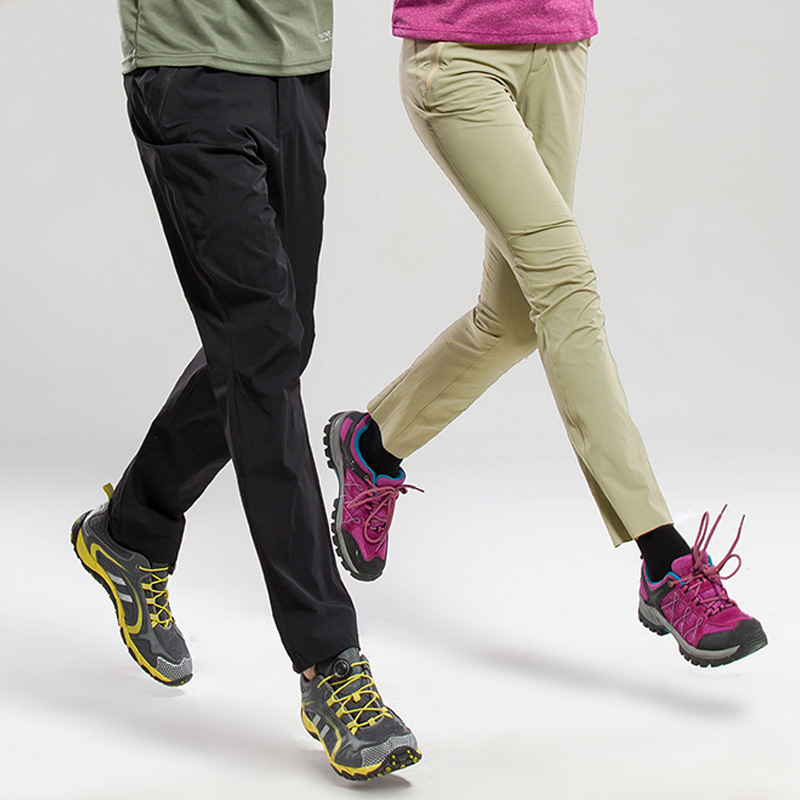 Outdoor Casual Pants for men and women Summer thin Breathable Speed Dry Pants Lovers' Pure Color Elastic Quick Dry Pants-Taobao