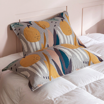 New thickened cotton four-layer gauze light luxury adult pillow towel Pillow towel a pair of 2 pieces do not fade without hair loss