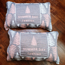Pure cotton four-layer gauze bubble fold adult pillow towel pair Japanese American Mediterranean Simple European Nordic Modern style