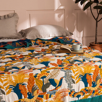 Original full-color yarn cotton bed cover thickened five-layer gauze towel quilt multi-function blanket bed sheet plus sofa towel