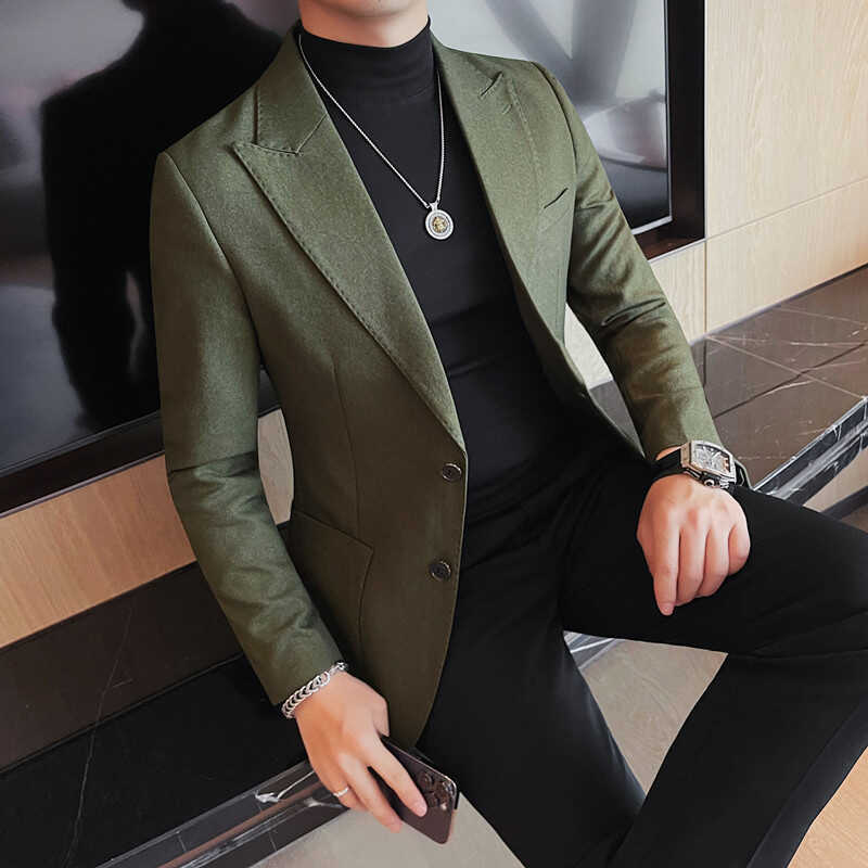 High-End Men's Suit Jacket, New Spring and Autumn Style, British Style, Fashionable Business Casual Slim-Fit Suit Jacket