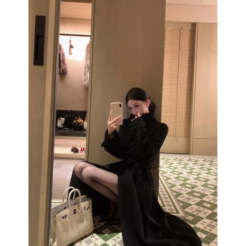 Jayky Yang【Senna Memories】Merino Wool Woolen Coat, Winter Loose Large Lapel Wind-Resistant Jacket