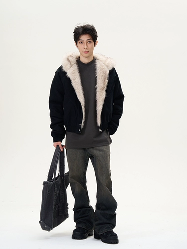 Ретро мужская куртка, дизайнерский пуховик, в американском стиле, тренд сезона