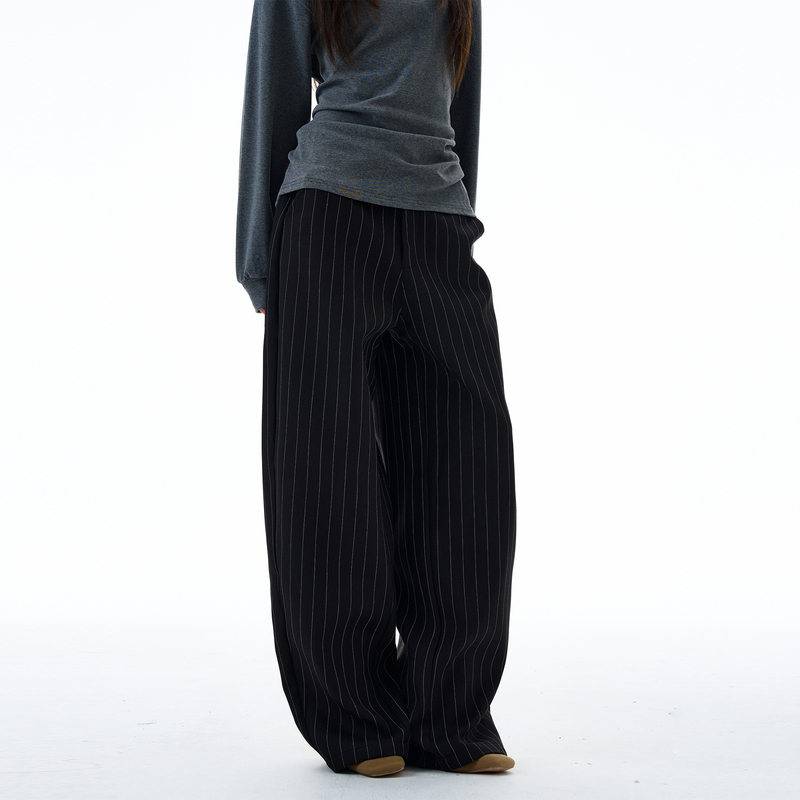 Tailang's Shop American Retro Vintage Striped Casual Trousers for Men, High-End Pants, Couple's Floor-Length Trendy Trousers