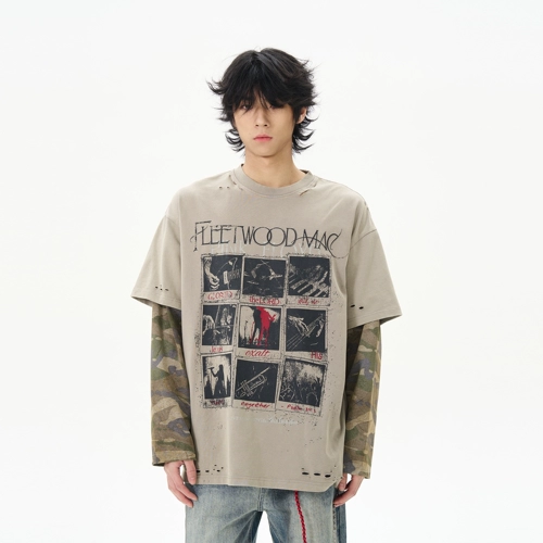 Весенний комплект, камуфляжный лонгслив, в американском стиле, изысканный стиль