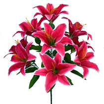 Simulation of 10 large Lily silk flower home living room table coffee table placed in the display of fake flowers and bouquets factory direct sales