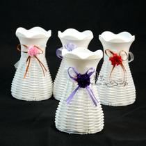 Rattan modern creative desktop flower Ware glue vine mini small flower basket home white decorative flower pot vase