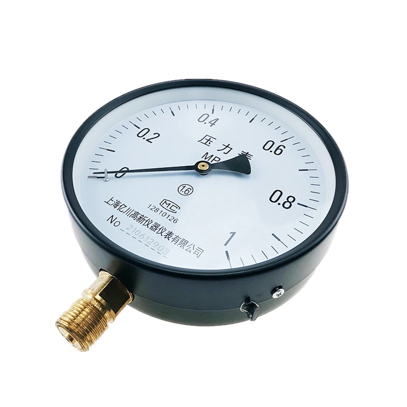 Thượng Hải Yichuan Y150 1.6MPa thông thường đồng hồ đo áp suất lò xo hơi ống áp suất nồi hơi đồng hồ đo áp suất