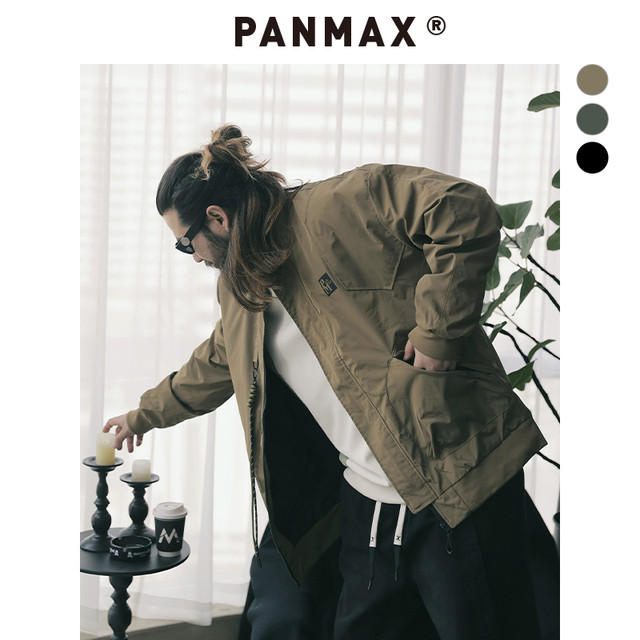 PANMAX trendy brand large size men's clothing 2025 spring new American retro workwear baseball collar flight jacket