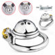 Stainless Steel Pot Lid-Shaped Male Chastity Lock, Smooth Surface, Can Be Equipped with a Catheter, Abstinence Lock, Wearable When Going Out