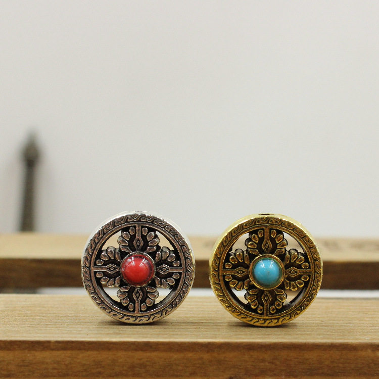 Retro alloy Nepal Ornament Cross method Wheel Mikey Grinding Pestle Accessories Only Golden One