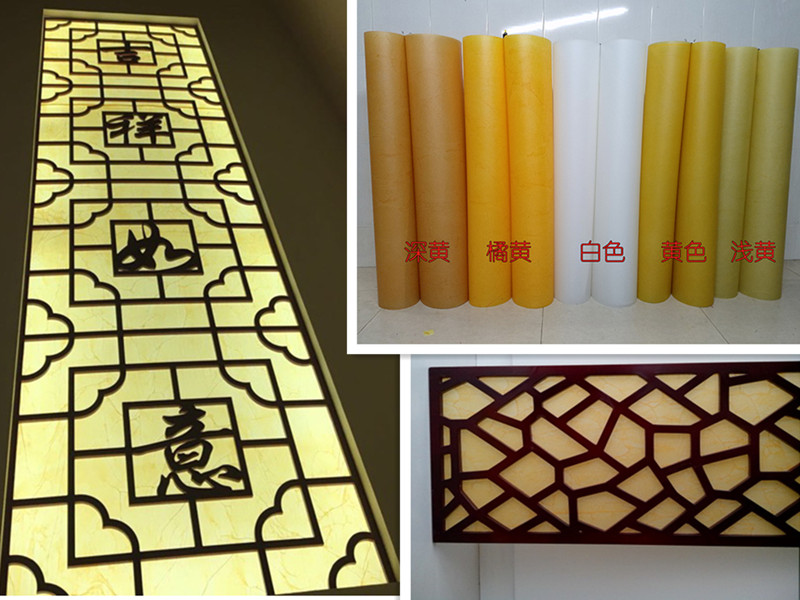 PVC sticker Folds Natural Print DIY yellow white wood Carved Flowers Board Flower Lattice Euphotic Film Sheepskin Paper Lampshade Material