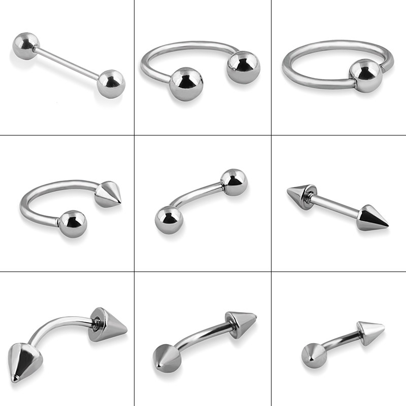 Fashion titanium steel lip ring nightclub lip clip lip nail breast nail female body piercing personality nose nail male nose clip nose ring tongue nail
