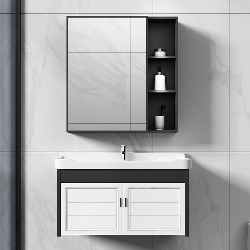 Space aluminum bathroom cabinet Bathroom wash basin cabinet combination washbasin small apartment modern simple washbasin bathroom