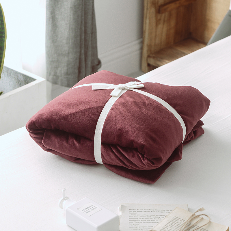 Đơn giản đơn rắn màu nhung dày gấp đôi ấm chống tĩnh Mikasa kiểu Nhật giường đôi Nệm Protector - Khăn trải giường ga nệm đẹp