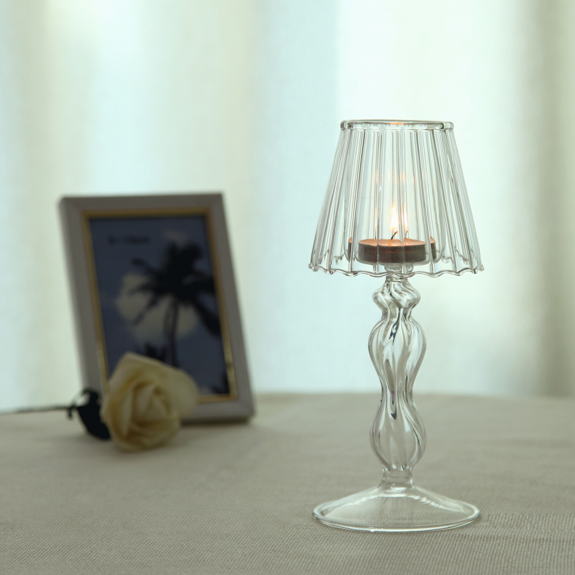 Creative Ins Wind Retro Vintage Vintage Striped Table Lamp Style Candlelit Candlestick house Home Decorative Pendulum Personality Candle Holder