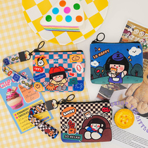 Original cute fashion coin purse female mini canvas art student cartoon creative coin bag key bag card bag