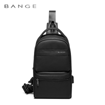  BANGE BANGE black OXFORD cloth mens chest bag shoulder messenger small backpack USB multi-function outdoor running bag