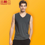 Áo ba lỗ nam vest co giãn modal cotton co giãn V-cổ đen vest không tay chạm đáy áo 30587