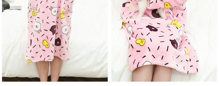 Đồ ngủ nhung san hô phụ nữ mùa thu và mùa đông kích thước lớn chất béo dày mm váy ngủ flannel ấm áp trong phần dài cộng với nhung lỏng váy xuông