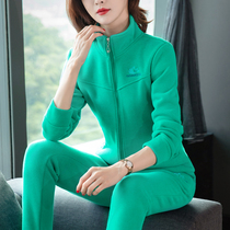 Velvet thickened sports suit womens autumn and winter 2021 new fashion temperament winter casual sweater two-piece tide