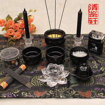 Qingjianxuan Thai Buddha black set butter lamp candle line perfume cup incense burner vase lamp holder universal