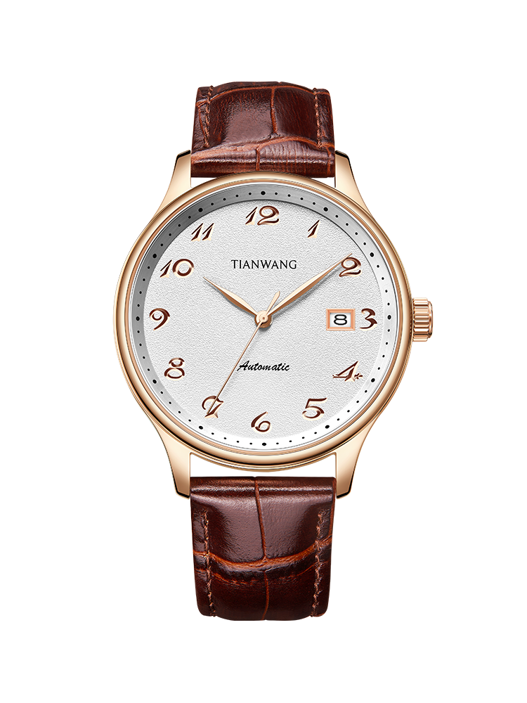 Tianwang Watch Kunlun Series National Style Engraved Genuine Leather Business Large Dial Mechanical Men's Watch 51353 New Year Gift