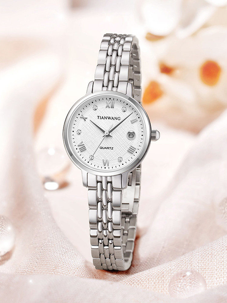 Tianwang Watch with Quartz Movement, Small Dial, Simple and Stylish, Steel Band, Women's Watch 31374, Birthday Gift for Girls, Gift for Best Friend