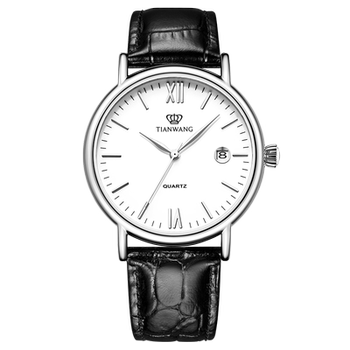 Tianwang Watch Simple Casual Genuine Leather Quartz Watch Men's Gift 3874 New Year Gift for Men