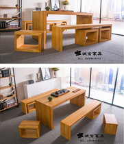 Simple modern creative fashion tea table stool chair tea rectangular living room coffee table combination home table log