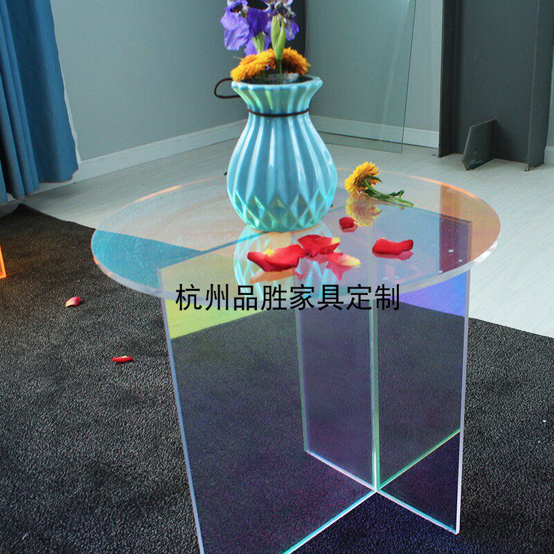 Acrylic colored small tea table edge a few steps a few L shaped new transparent Color Dimensions Custom
