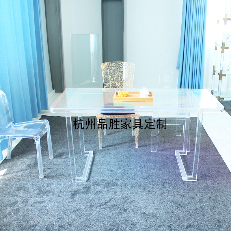 Acrylic Table Minimalist Net Red Square Colorful Custom Size Color Coffee Table Transparent Customization