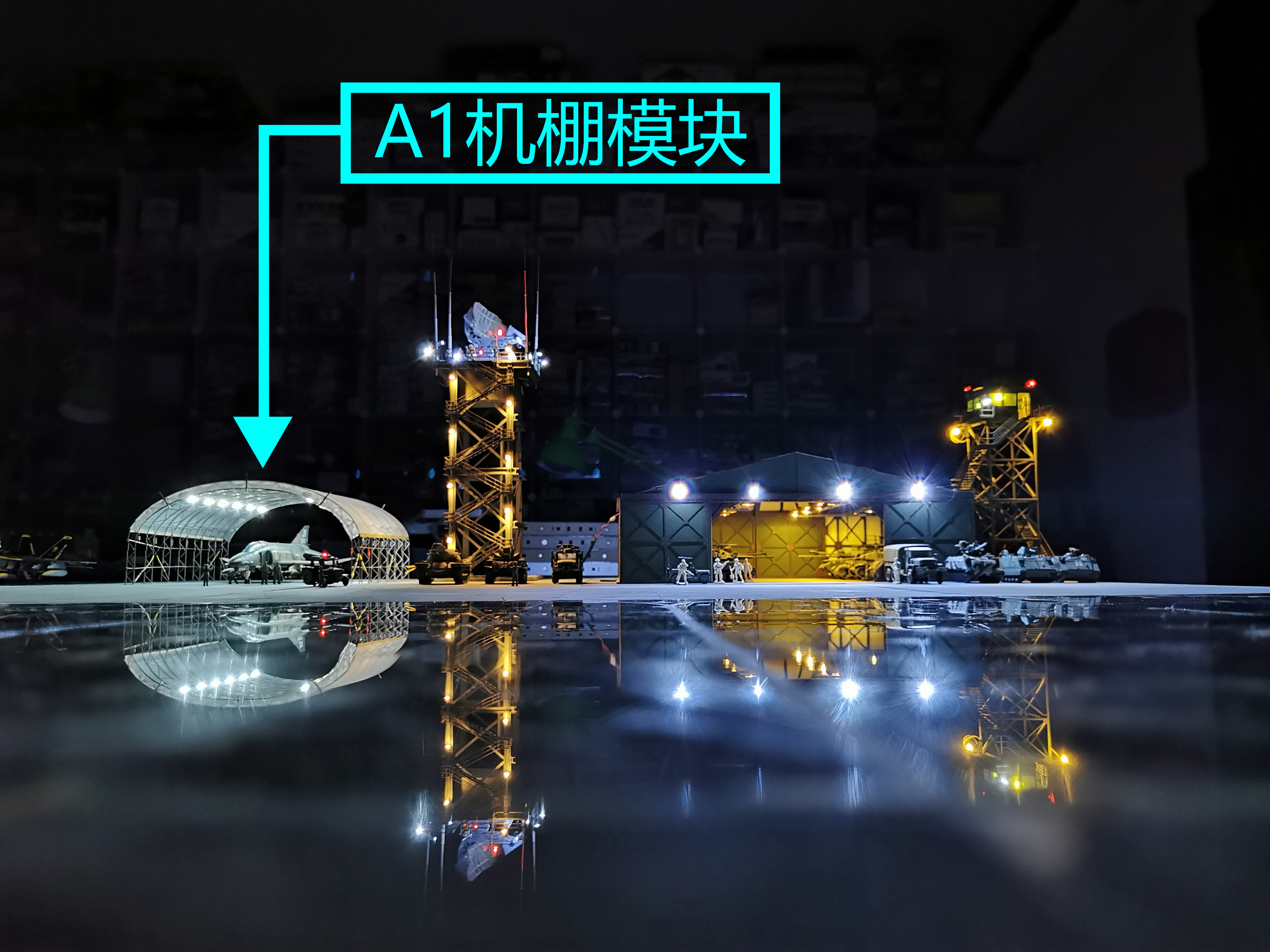 08 Hangar 1 72 Finished modular military airport model