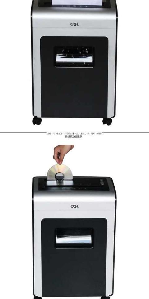 Máy hủy tài liệu xác thực Deli 9914 Máy hủy ion Ion Đĩa bị hỏng Giấy báo động đầy đủ - Máy hủy tài liệu máy tiêu hủy giấy
