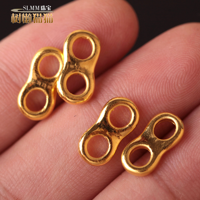 Sloth Cat Gold Accessories Pure Gold 3D Hard Gold Smooth Thin Infinite Symbol Figure 8 Clasp Bracelet Accessories Pure Gold