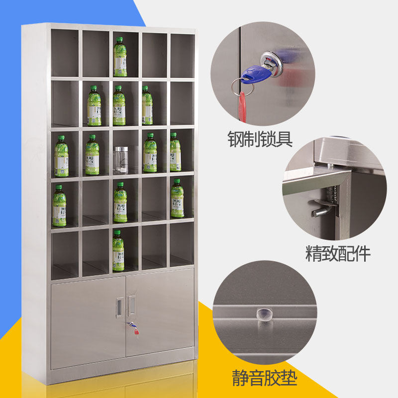 304 stainless steel water cup cabinet factory workshop tea cup shelf lounge pantry staff multi-grid storage cabinet
