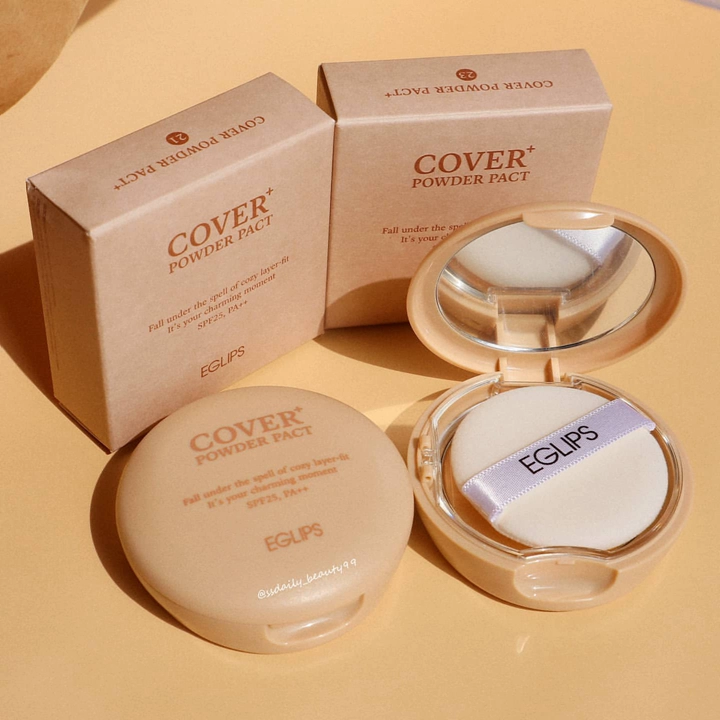 Đặt trước tại Hàn Quốc mua Phấn phủ EGlips Cover Powder Pact + Concealer Matte Makeup Powder phiên bản nâng cao - Bột nén