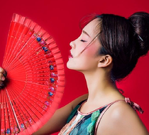 New Shadow Building Photography Props Wedding Dresses Photo Supplies Ancient Dress Shooting Fan Woody Patterns Handmade Fan