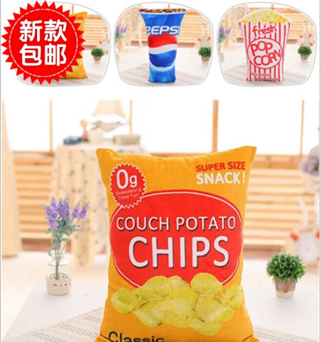 Creative theme wedding photography props potato chips popcorn cola pillow new wedding photo props decoration photo studio