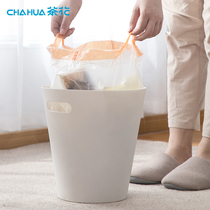 Tea flower wearing rope type garbage bag thickened domestic kitchen automatic closing lifting rope large number of portable plastic bag sub-vest