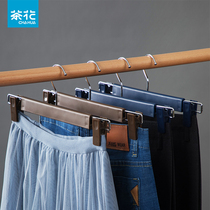 Tea Flower Multifunction Plastic Pants Clip Flex Pants Rack Wardrobe Clothing Store Home Containing Clips Dry dry and wet